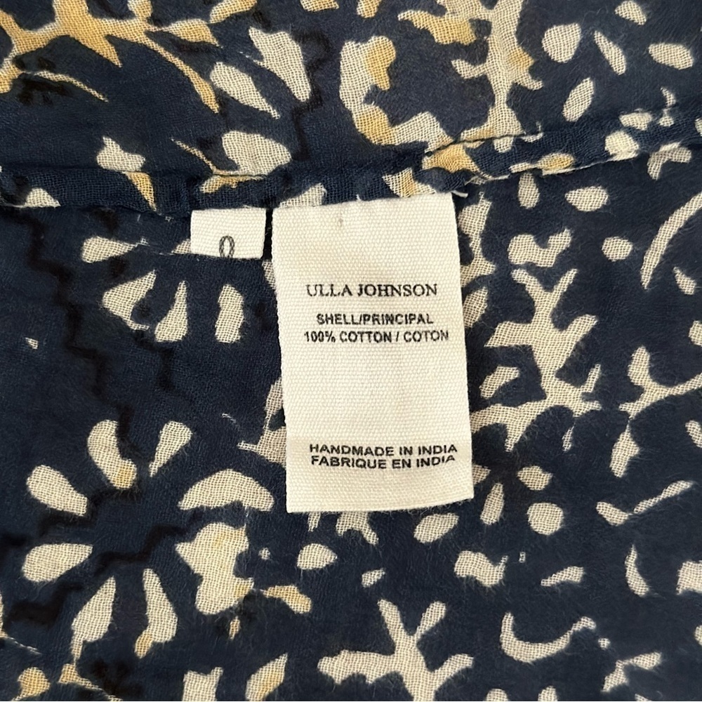 NWOT Ulla Johnson Ruffle Long-Sleeve Floral Lillian Cotton Blouse - Picture 6 of 6